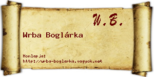 Wrba Boglárka névjegykártya